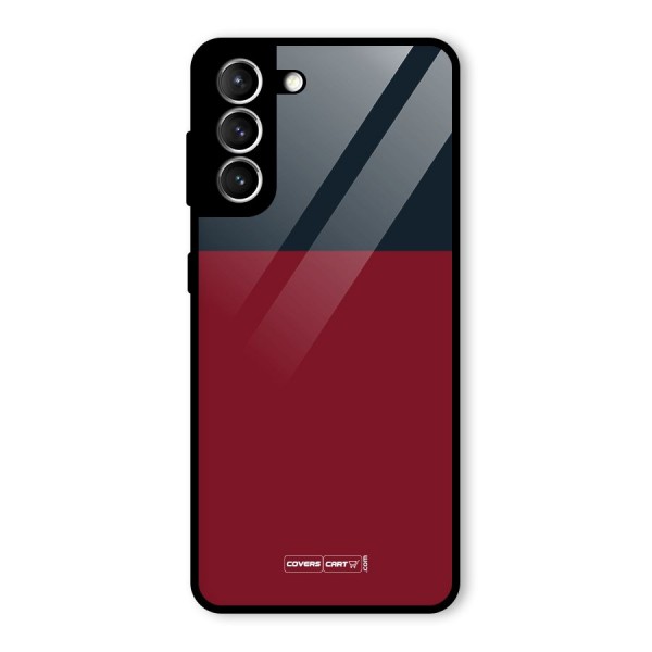 Maroon and Navy Blue Glass Back Case for Galaxy S21 5G