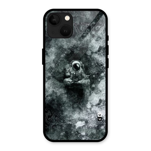 Meditating Spaceman Glass Back Case for iPhone 13
