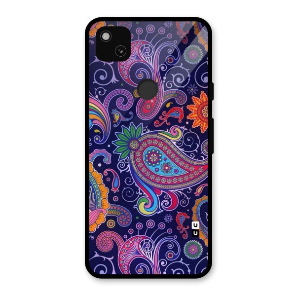 Mehendi Pattern Glass Back Case for Google Pixel 4a