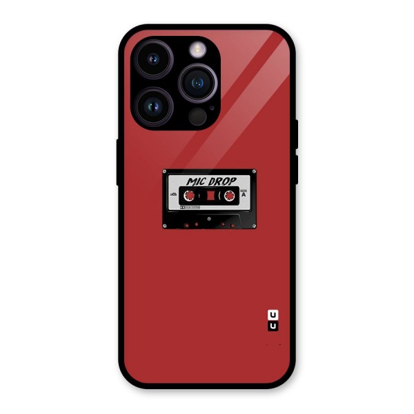 Mic Drop Cassette Minimalistic Glass Back Case for iPhone 14 Pro