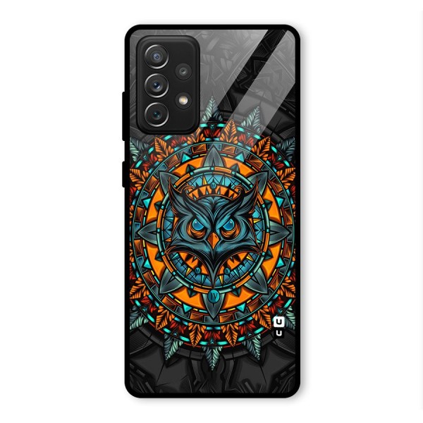 Mighty Owl Artwork Glass Back Case for Galaxy A72