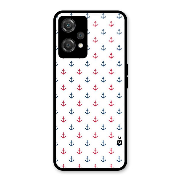 Minimal Anchor Pattern Glass Back Case for OnePlus Nord CE 2 Lite 5G