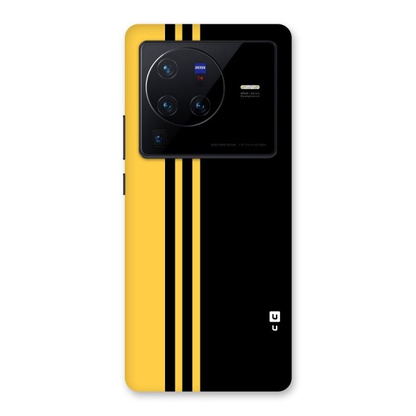 Minimal Yellow and Black Design Back Case for Vivo X80 Pro