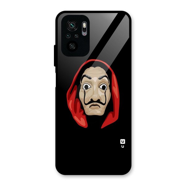 Money Heist Mask Glass Back Case for Redmi Note 10