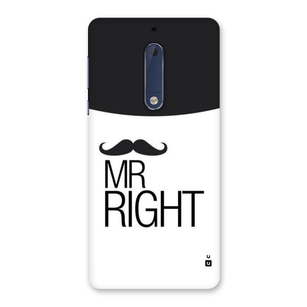 Mr. Right Moustache Back Case for Nokia 5