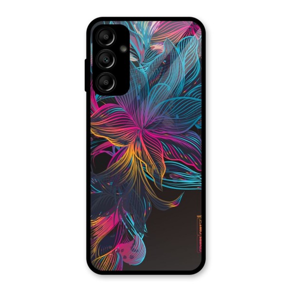 Multi-Colour Flowers Glass Back Case for Galaxy A14 5G