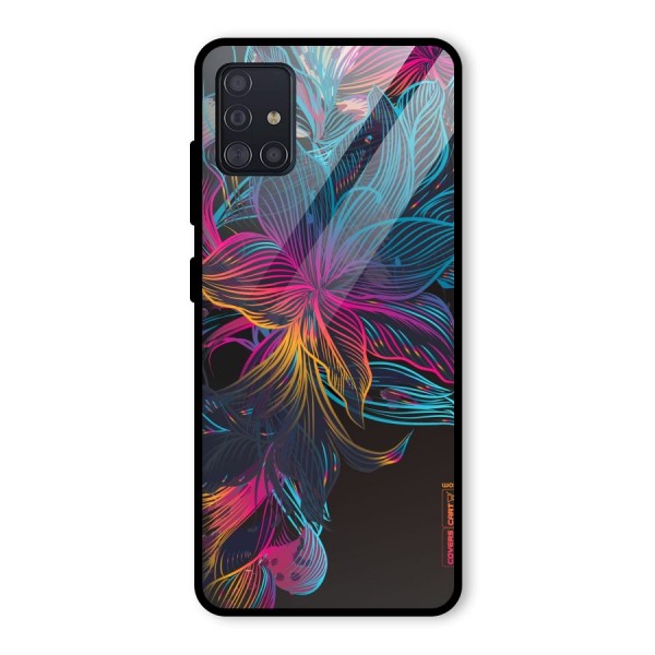 Multi-Colour Flowers Glass Back Case for Galaxy A51