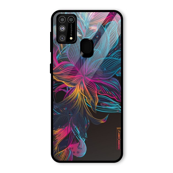 Multi-Colour Flowers Glass Back Case for Galaxy M31