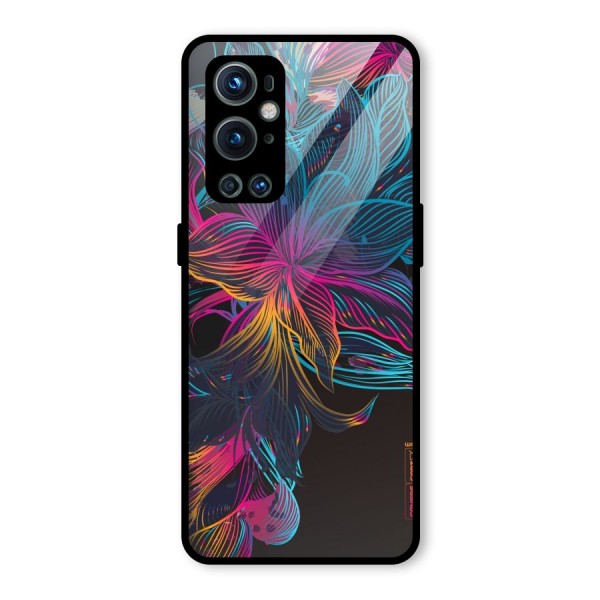Multi-Colour Flowers Glass Back Case for OnePlus 9 Pro