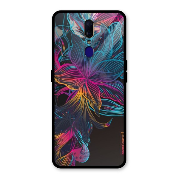 Multi-Colour Flowers Glass Back Case for Oppo F11