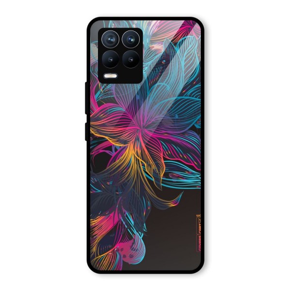 Multi-Colour Flowers Glass Back Case for Realme 8