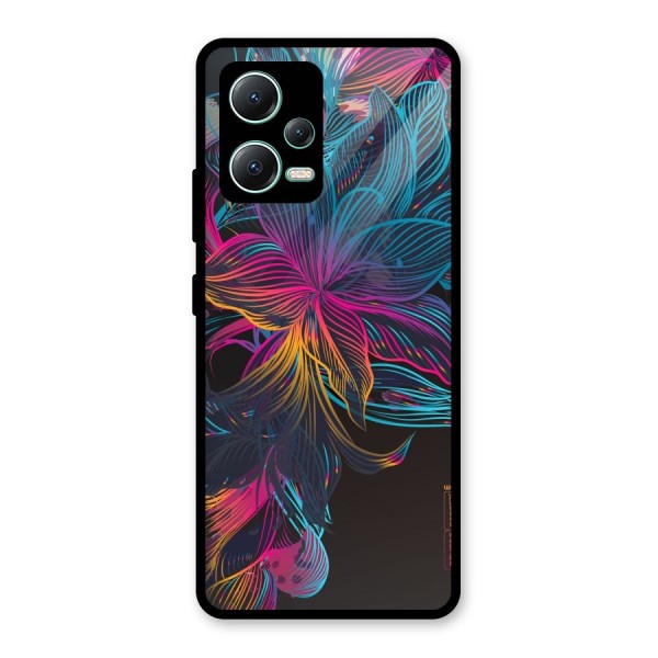 Multi-Colour Flowers Glass Back Case for Redmi Note 12 5G