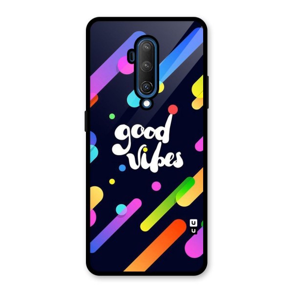 Multicolor Good Vibing Glass Back Case for OnePlus 7T Pro