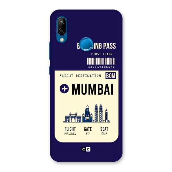 Mumbai Boarding Pass Back Case for Huawei P20 Lite