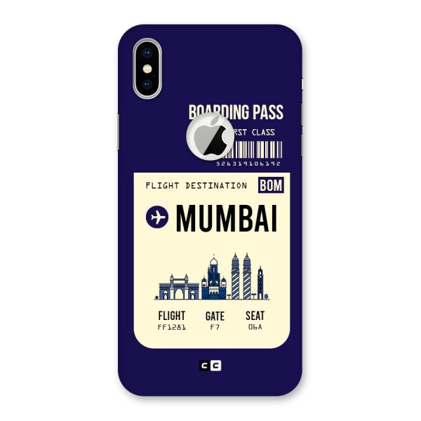 Mumbai Boarding Pass Back Case for iPhone XS Logo Cut