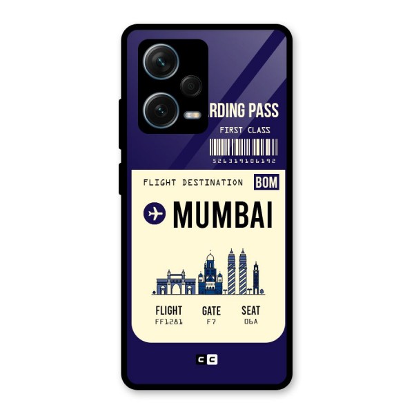 Mumbai Boarding Pass Glass Back Case for Redmi Note 12 Pro Plus 5G