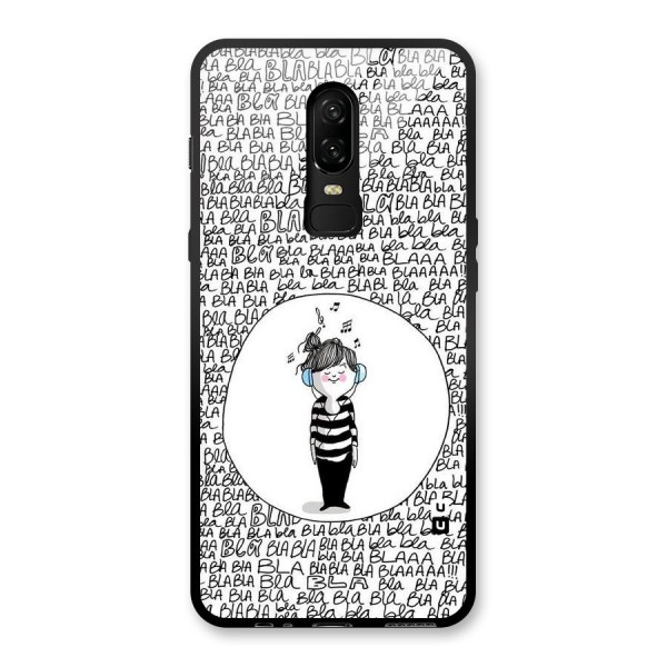 Music And Bla Bla Glass Back Case for OnePlus 6
