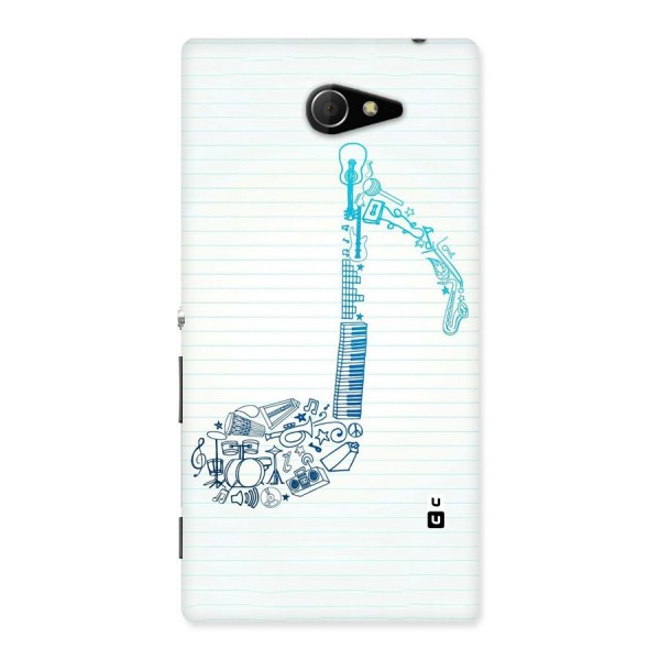 Music Note Design Back Case for Sony Xperia M2