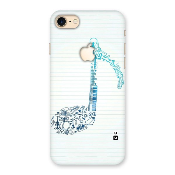 Music Note Design Back Case for iPhone 7 Apple Cut