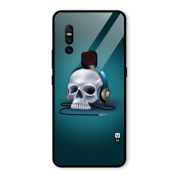 Music Skull Glass Back Case for Vivo V15