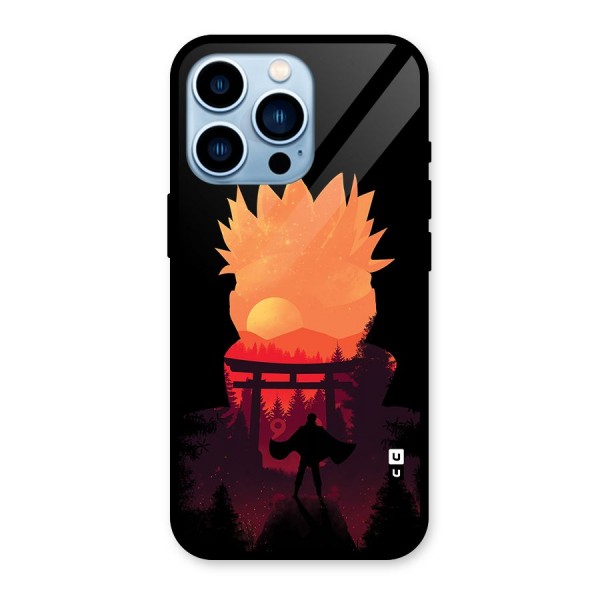 Naruto Anime Sunset Art Glass Back Case for iPhone 13 Pro