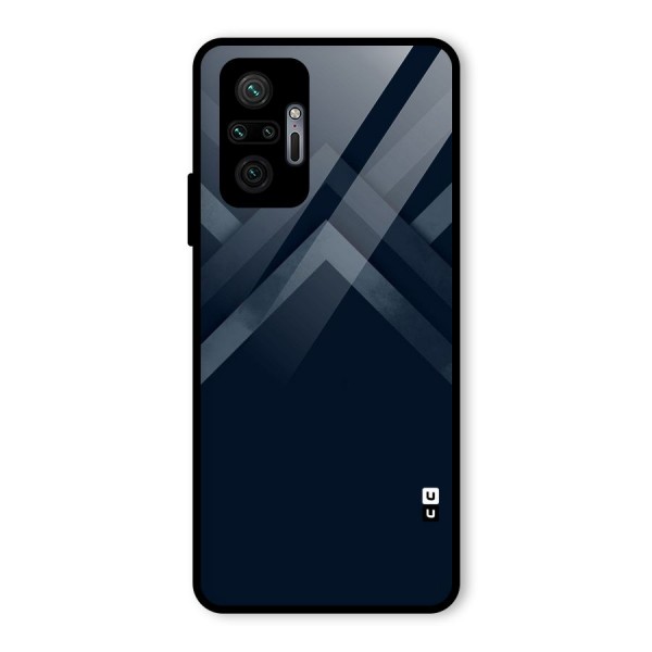 Navy Blue Arrow Glass Back Case for Redmi Note 10 Pro