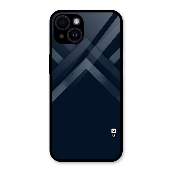 Navy Blue Arrow Glass Back Case for iPhone 14