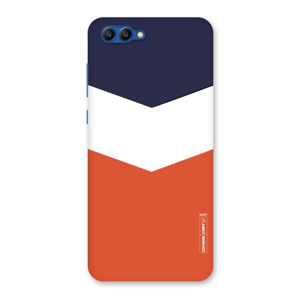 Navy Blue White Orange Arrow Back Case for Honor View 10