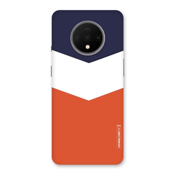 Navy Blue White Orange Arrow Back Case for OnePlus 7T