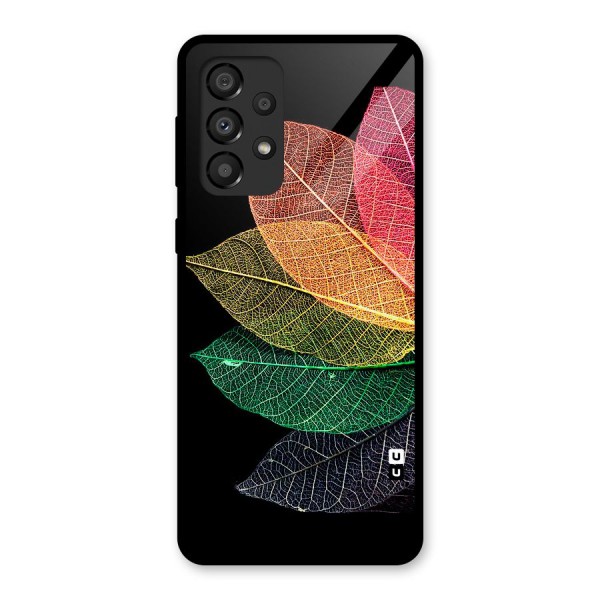 Net Leaf Color Design Glass Back Case for Galaxy A33 5G