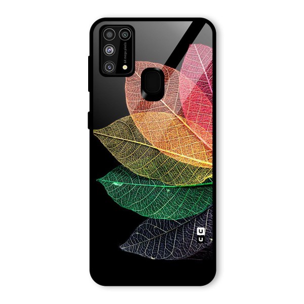 Net Leaf Color Design Glass Back Case for Galaxy F41