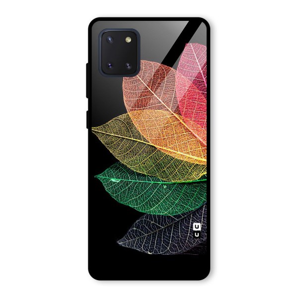 Net Leaf Color Design Glass Back Case for Galaxy Note 10 Lite