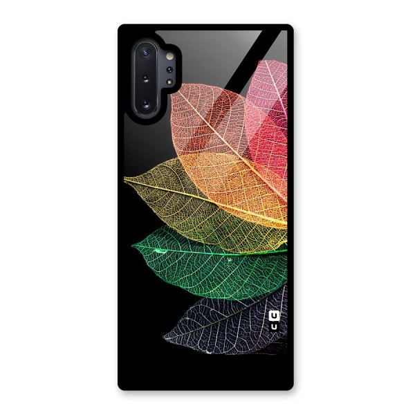 Net Leaf Color Design Glass Back Case for Galaxy Note 10 Plus