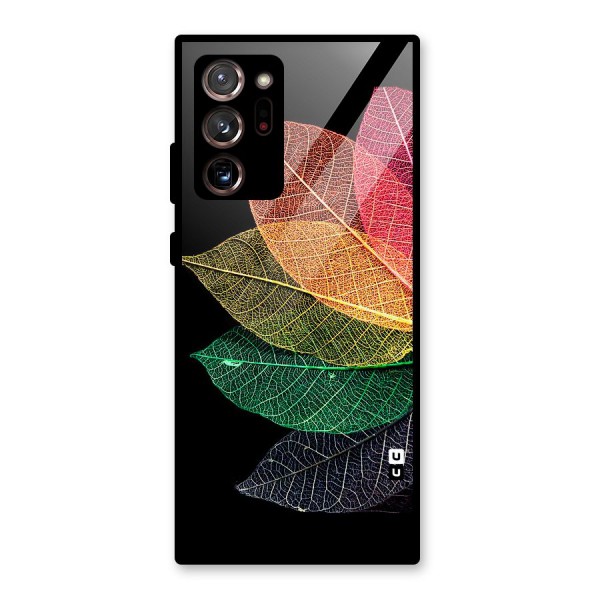 Net Leaf Color Design Glass Back Case for Galaxy Note 20 Ultra