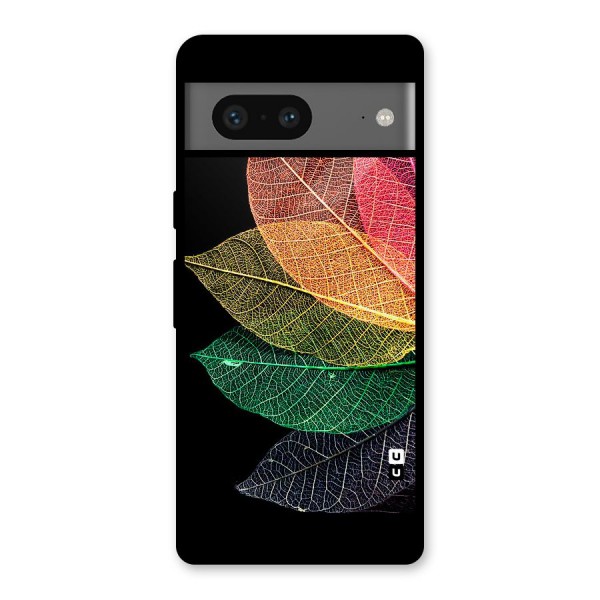 Net Leaf Color Design Glass Back Case for Google Pixel 7