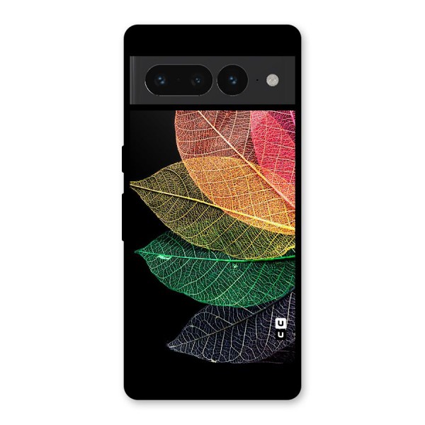 Net Leaf Color Design Glass Back Case for Google Pixel 7 Pro