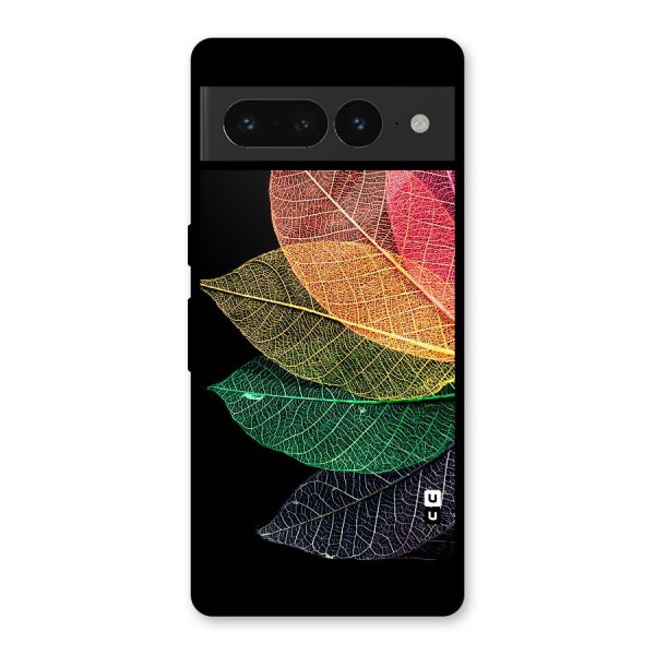 Net Leaf Color Design Glass Back Case for Google Pixel 7 Pro