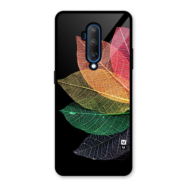 Net Leaf Color Design Glass Back Case for OnePlus 7T Pro
