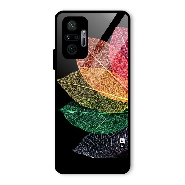 Net Leaf Color Design Glass Back Case for Redmi Note 10 Pro