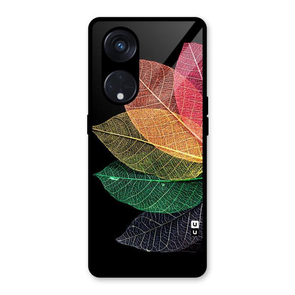 Net Leaf Color Design Glass Back Case for Reno8 T 5G