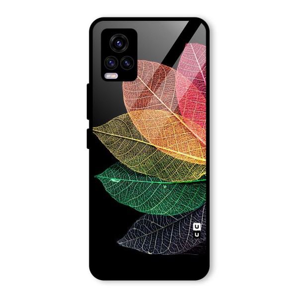 Net Leaf Color Design Glass Back Case for Vivo V20