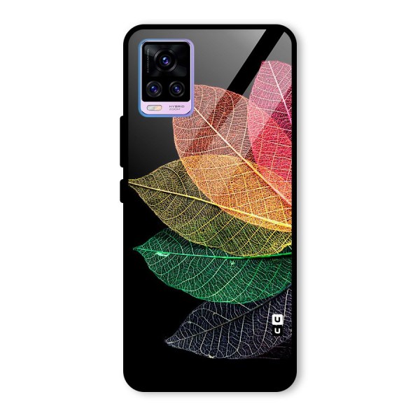 Net Leaf Color Design Glass Back Case for Vivo V20 Pro