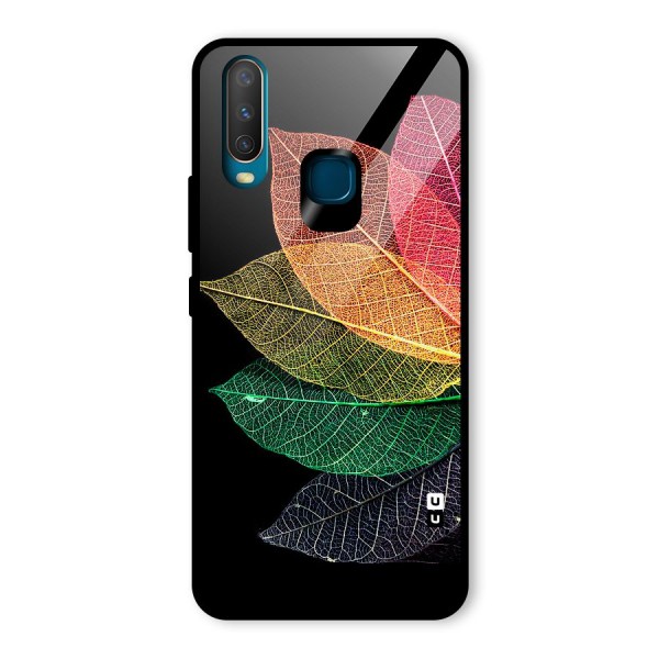 Net Leaf Color Design Glass Back Case for Vivo Y17