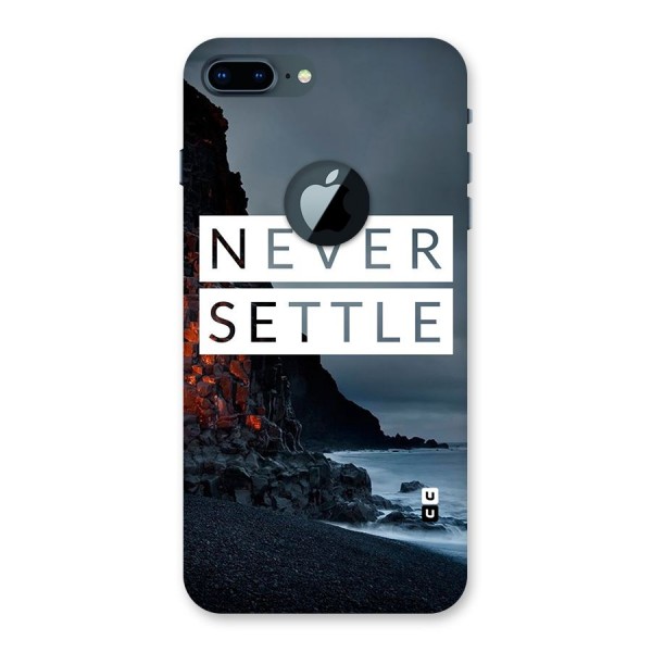 Never Settle Dark Beach Back Case for iPhone 7 Plus Logo Cut