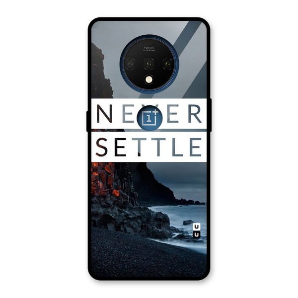 Never Settle Dark Beach Glass Back Case for OnePlus 7T