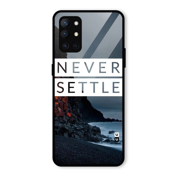 Never Settle Dark Beach Glass Back Case for OnePlus 9R