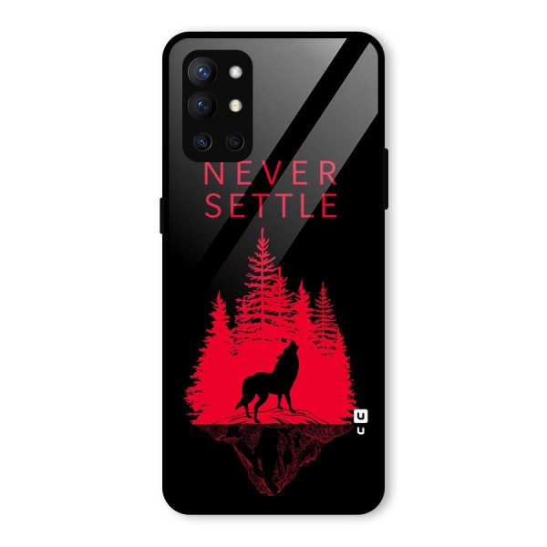 Never Settle Wolf Glass Back Case for OnePlus 9R