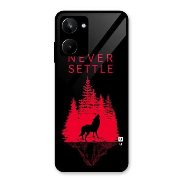 Never Settle Wolf Glass Back Case for Realme 10