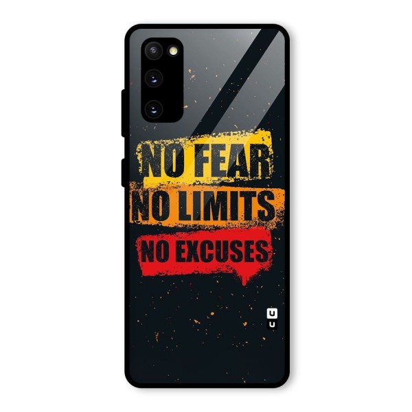 No Fear No Limits Glass Back Case for Galaxy S20 FE