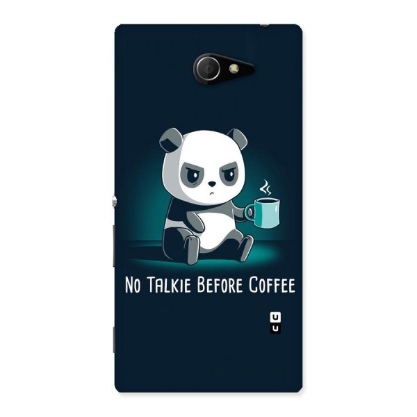No Talkie Before Coffee Back Case for Sony Xperia M2